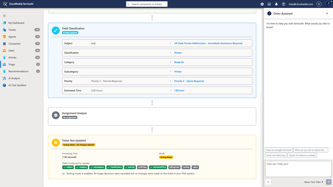 ServiceAI Ticketing Triage